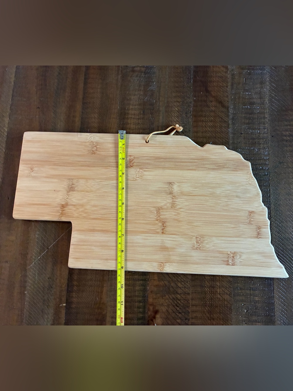Nebraska-shaped Bamboo Serving/Charcuterie Board - Natural Light Wood - Picture 4 of 4
